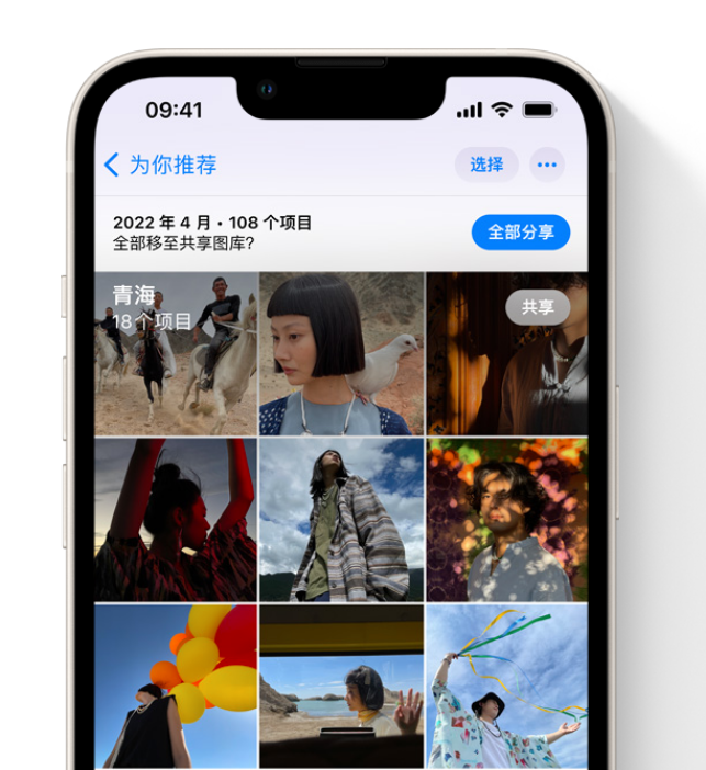 九合垸原种场苹果维修网点分享在 iPhone 上使用共享图库 